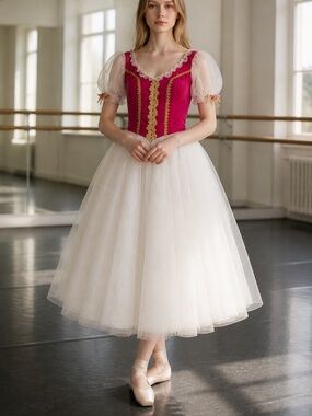 🌸 Romantic Pink Velvet Ballet Leotard with Ethereal Tulle | Size Small 🌸